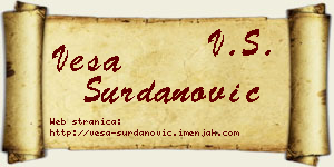 Vesa Surdanović vizit kartica